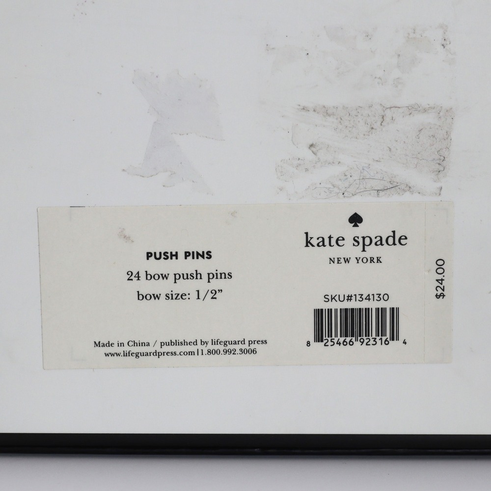 Kate Spade Bow Push Pins Gold Metallic Decorative Stationery Office Open Box New - Picture 4 of 7
